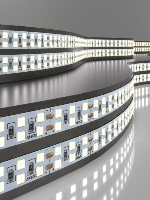 Светодиодная лента 240 LED 18 Вт IP20 двухрядная 6500К холодный белый 2835 24V
                    240Led 18W IP20
