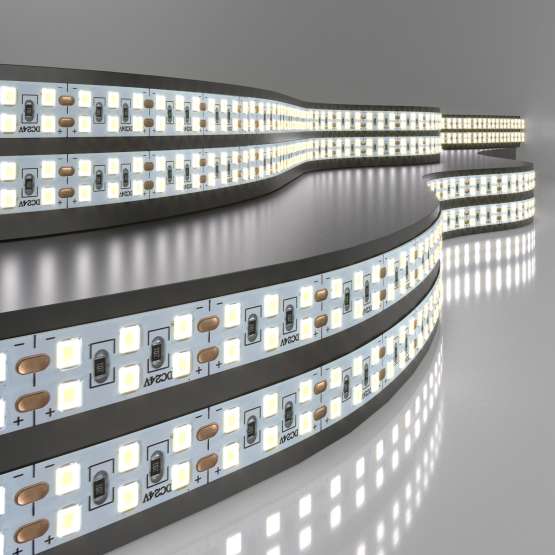 Светодиодная лента 240 LED 18 Вт IP20 двухрядная 6500К холодный белый 2835 24V
                    240Led 18W IP20