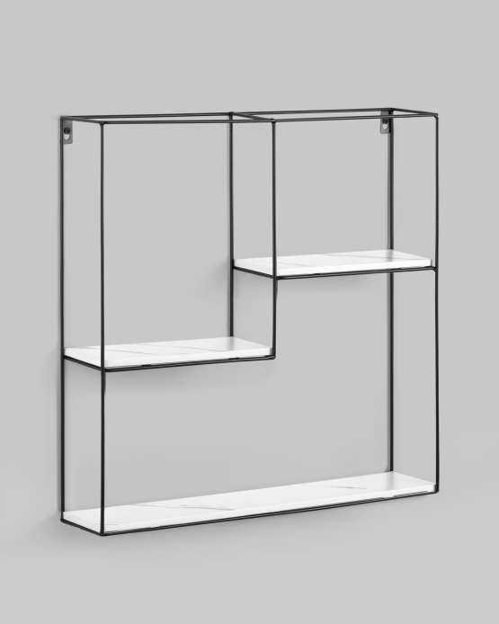 Полка Square черная белый мрамор — изображение 2