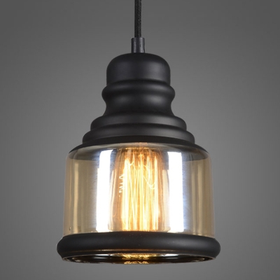 retro-amber-glass-industrial-style-pendant-with-black-fnish