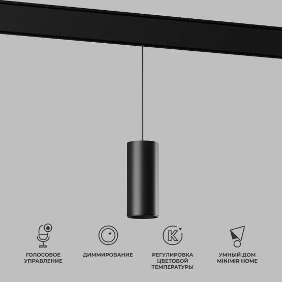 Умный трековый светильник 15W 2700-6500K Dim Amend чёрный Slim Magnetic
                    85073/01