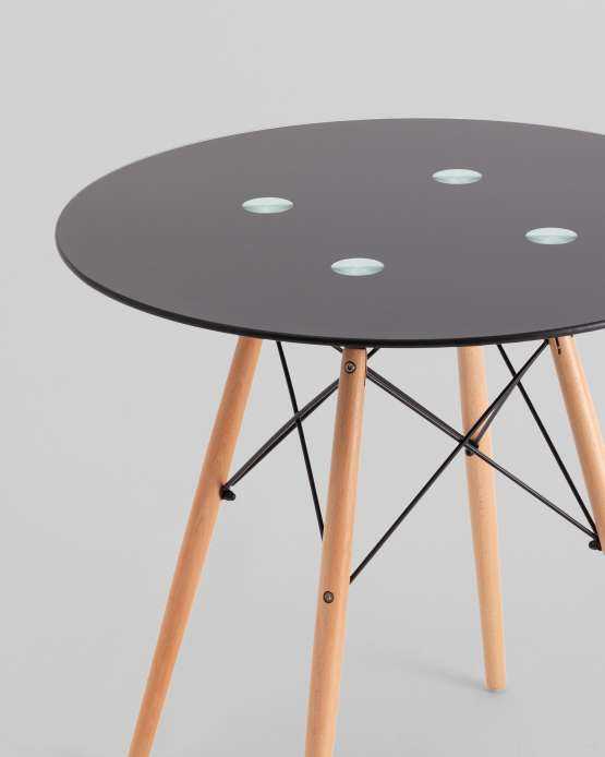 Стол круглый EAMES DSW NEW D=80 стеклянный черный — изображение 2