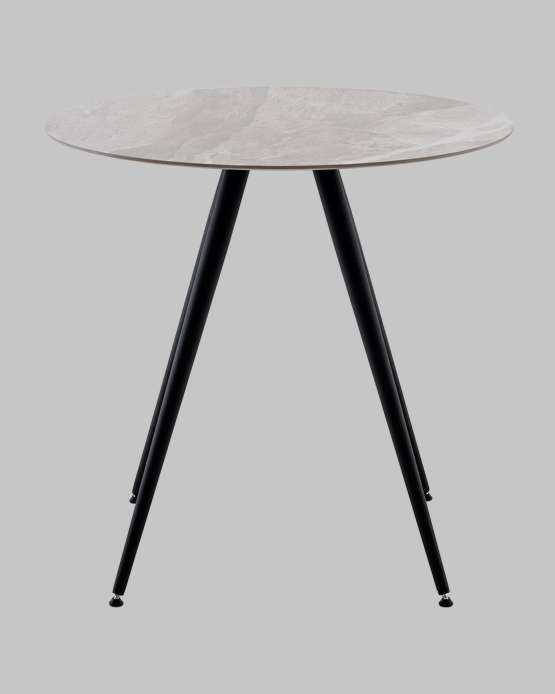 Стол Ники круглый столешница керамика Italian light grey 800 — изображение 2