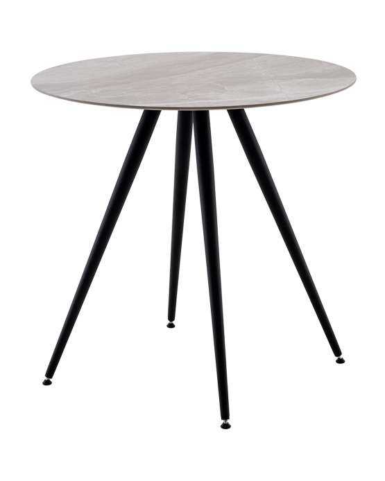 Стол Ники круглый столешница керамика Italian light grey 800