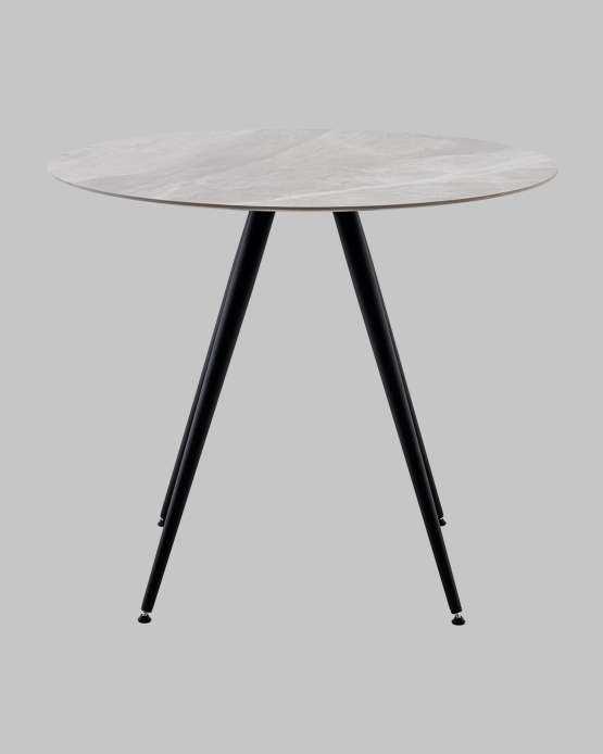 Стол Ники круглый столешница керамика Italian light grey 900 — изображение 2