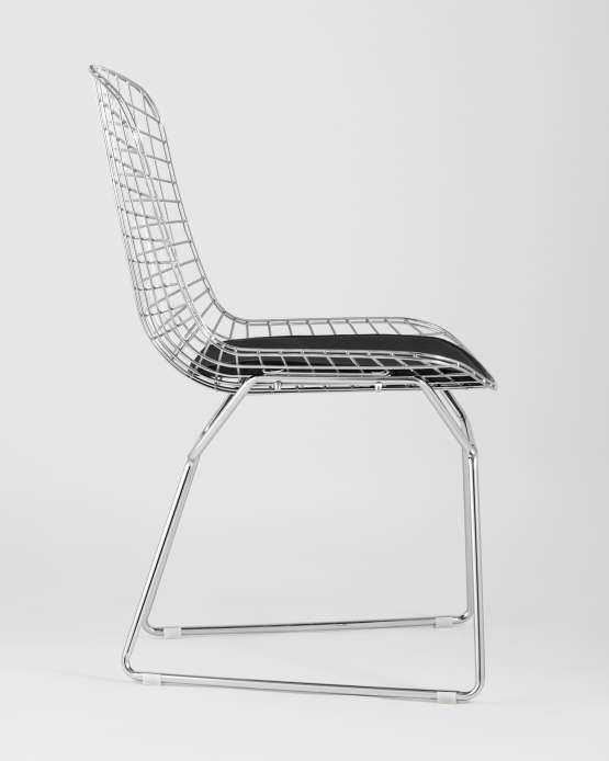 Стул обеденный Bertoia хромированный с черной подушкой 4 шт — изображение 2