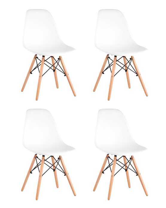 Стул Eames Style DSW белый x4 (разборный каркас)