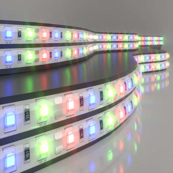 Светодиодная лента 12 В 14,4 Вт/м 60 Led/м 5050 IP65, RGB, 5 м Лента
                    светодиодная 12V 14,4W 60Led 5050 IP65 RGB, 5м