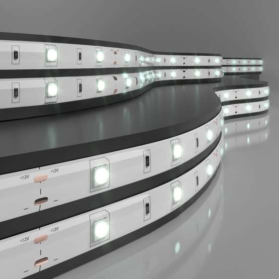 Светодиодная лента 12 В 7,2 Вт/м 30 Led/м 5050 IP65, холодный белый 6500К, 5 м
                    Лента светодиодная 12V 7,2W 30Led 5050 IP65 холодный белый, 5м