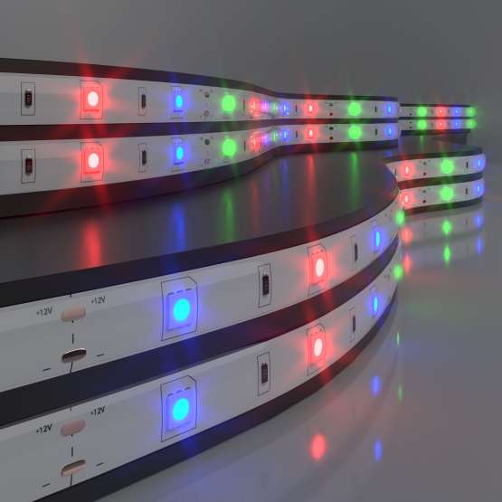 Светодиодная лента 12 В 7,2 Вт/м 30 Led/м 5050 IP65, мультиколор, 5 м Лента
                    светодиодная 12V 7,2W 30Led 5050 IP65 RGB, 5м