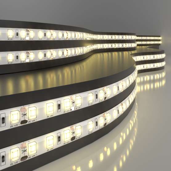Светодиодная лента 12 В 9,6 Вт/м 120 Led/м 2835 IP65, теплый белый 3300K, 5 м
                    Лента светодиодная 12V 9,6W 120Led 2835 IP65 теплый белый, 5м