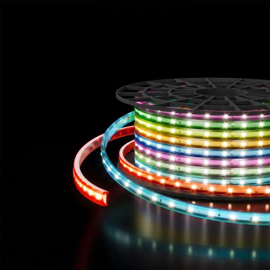 Светодиодная лента 220 В 11 Вт/м 60 Led/м 5050 IP65, RGB, 50 м Лента
                    светодиодная 220V 11W 60Led 5050 IP65 мульти, 50 м