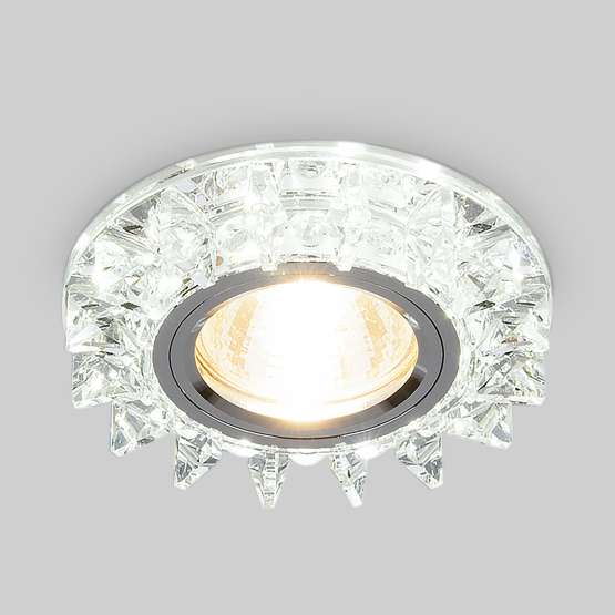 Точечный светильник с LED подсветкой 6037 MR16 SL зеркальный/серебро