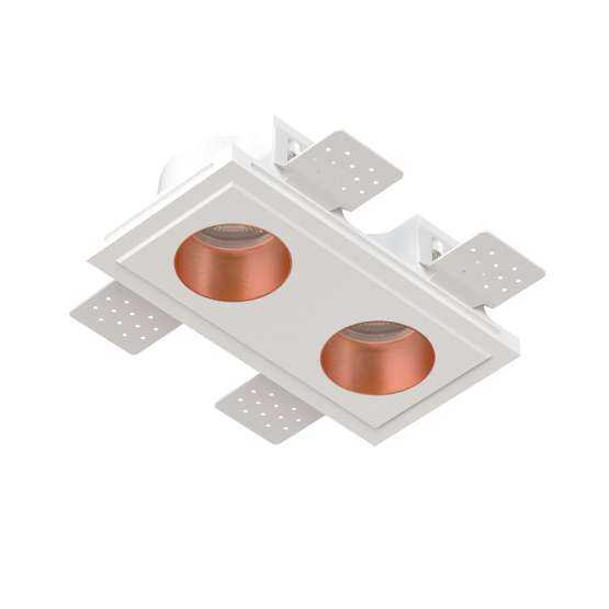 Встраиваемый гипсовый светильник QUASAR 55 DUO COPPER
