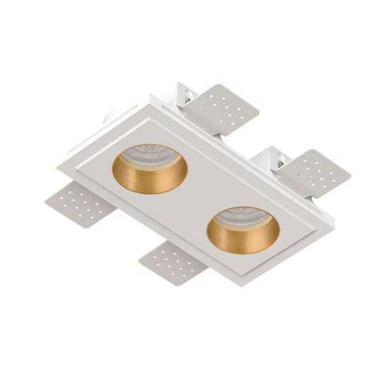 Встраиваемый гипсовый светильник QUASAR 55 DUO FLAT BRASS
