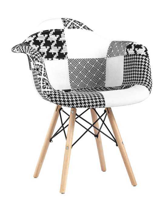Кресло Eames DSW пэчворк черно-белое — изображение 2