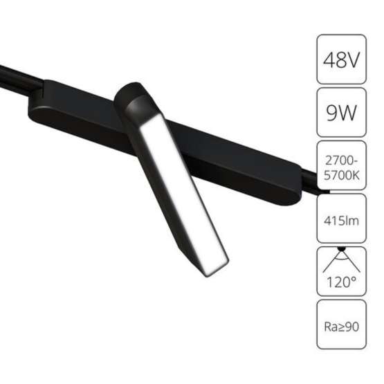A2960PL-1BK СВЕТИЛЬНИК ПОТОЛОЧНЫЙ RAPID 48В 9Вт макс 416лм 2700-5700К 90+ 120° smart