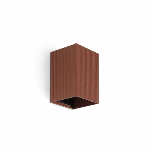 LUNE Терракотовый квадратный настенный светильник с рифлением 1xGU10