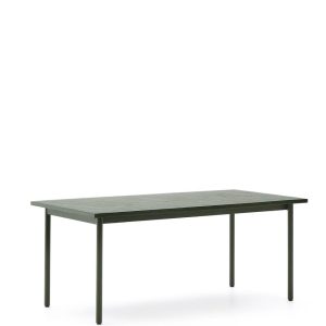 Уличный стол Maurina из оцинкованной стали зелёного цвета с зелёной керамическо плиткой 223 x 101 см