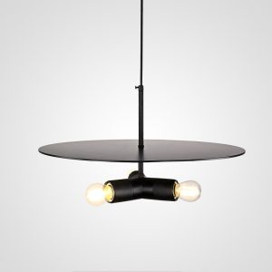Люстра Rh Utilitaire Disk Triple Pendant Black By Imperiumloft
