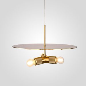 Люстра Rh Utilitaire Disk Triple Pendant Brass By Imperiumloft