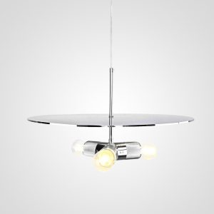 Люстра Rh Utilitaire Disk Triple Pendant Silver By Imperiumloft
