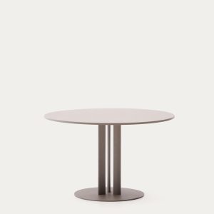 Уличный стол Sedalis из стали со столешницей из серо-коричневого алюминия Ø80 см