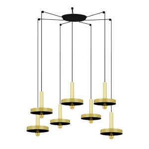 Люстра Whizz 7L золотая / черная