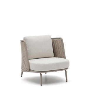 Уличное кресло Sedalis из алюминия и серо-коричневой веревки