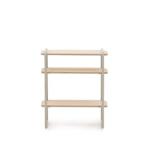 Стеллаж из ясеневого шпона цвета Tinn с бежевой металлической конструкцией, 70 x 60