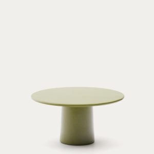 Журнальный столик Albanella из цемента с глянцевой зеленой отделкой Ø85 см