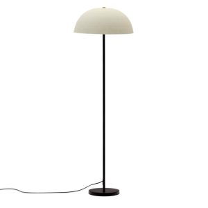 Торшер Nibla из чёрного металла с абажуром из белой глины