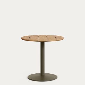 Уличный стол Esilda из акации и зеленой стали Ø80 см