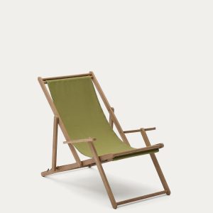 Складное кресло Vilara из акации для улицы салатового цвета