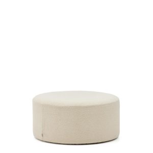 Kaeli Пуф для ног со съемным чехлом из экрю букле Ø 90