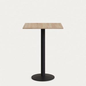 Высокий садовый столик Esilda натуральный на черном металлическом основании 60 x 60 x 96 см