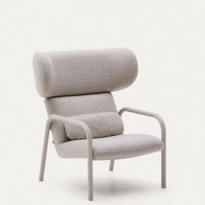 Кресло Inari бежевого цвета и стали с бежевой отделкой