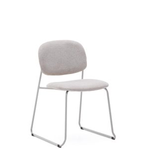 Стул Meli ткань бежевого цвета с бежевыми металлическими ножками