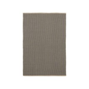 Satanca Ковер в бежевую и черную полоску из синтетики