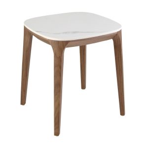 Приставной столик 2133/ET933 из мраморной керамики и ореха