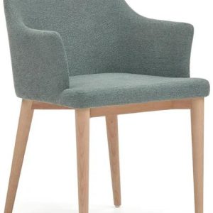 Croft Стул из синели темно-зеленого цвета с ножками из массива ясеня