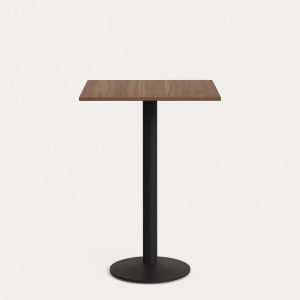 Высокий садовый столик Esilda ореховый на черном металлическом основании 60 x 60 x 96 см