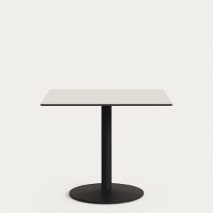 Esilda Садовый стол белого цвета с черной металлической ножкой