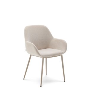 Стул Konna бежевого цвета со стальными бежевыми ножками