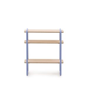 Стеллаж из ясеневого шпона цвета Tinn с синей металлической конструкцией, 70 x 60