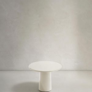 Журнальный столик Albanella из цемента с глянцевой белой отделкой Ø65 см