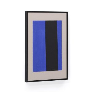 Zernu Абстрактная картина с синими и чёрными вертикальными линиями 42 x 65 см