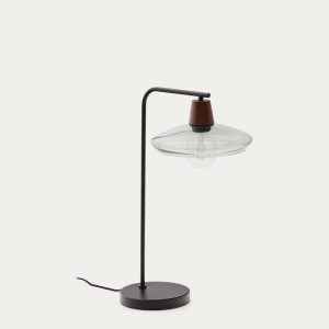 Настольная лампа Silex с металлической ножкой и плафоном из зеленого стекла