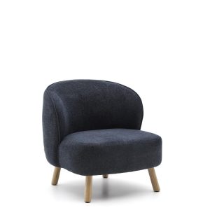 Кресло Ulit из серого шенилла с ножками из бука в натуральной отделке