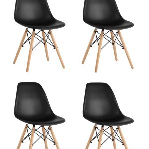 Стул Eames Style DSW черный x4 (разборный каркас)